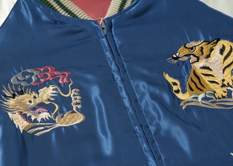テーラー東洋スカジャン  ACETATE SOUVENIR JACKET“WHITE EAGLE” × “LANDSCAPE”