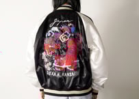 別珍単色刺繍】 三笠謹製 オリジナル別珍スカジャン 花龍 綿無 日本製