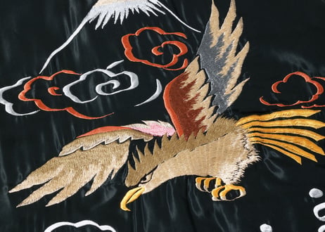 初復刻 べっちん テーラー東洋スカジャン 別珍中綿無Velveteen (Two-tone) × Acetate Souvenir Jacket “WHITE DRAGON” × “EAGLE”