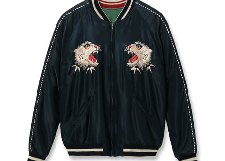テーラー東洋スカジャン Acetate Souvenir Jacket “TIGER HEAD” × “CHEVY LOVER” (AGING MODEL)