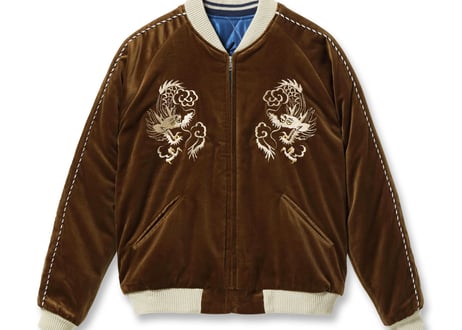 テーラー東洋スカジャン 別珍(べっちん) Velveteen Souvenir Jacket “WHITE DRAGON” × “BLACK EAGLE”