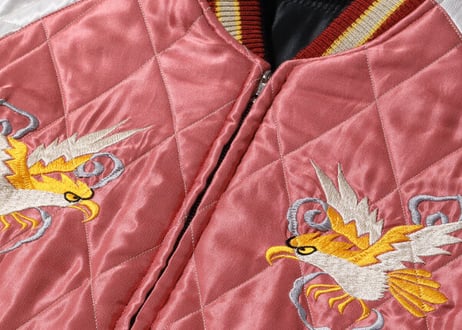 テーラー東洋スカジャン  Acetate Quilted Souvenir Jacket  “BLACK EAGLE” × “LANDSCAPE”
