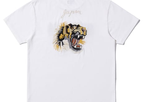 テーラー東洋 TAILOR TOYO SUKA T-SHIRT EMBROIDERED “TIGER HEAD” スカジャン  ホワイト