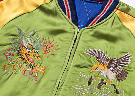 港商スカジャン  Early 1950s Style Acetate × Quilt Souvenir Jacket “JAPAN MAP” × “TIGER PRINT”