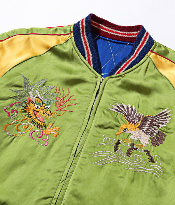 港商スカジャン Early 1950s Style Acetate × Quilt Souv