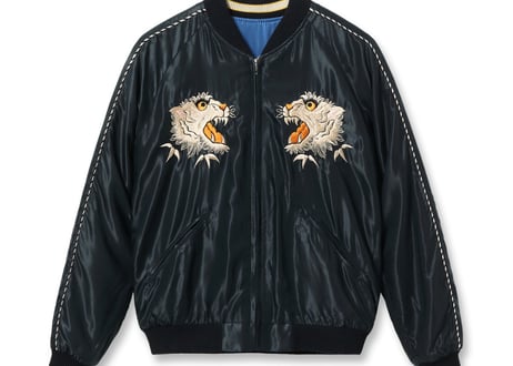 テーラー東洋スカジャン  ACETATE SOUVENIR JACKET“WHITE TIGER” × “GOLD DRAGON”