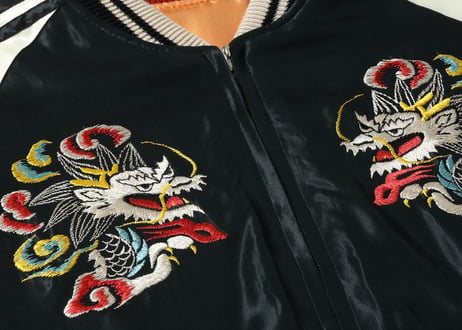 テーラー東洋スカジャン  ACETATE SOUVENIR JACKET“WHITE DRAGON” × “EAGLE”