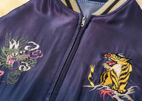 テーラー東洋スカジャン Acetate Souvenir Jacket “EAGLE & DRAGON” × “JAPAN MAP” (AGING MODEL)