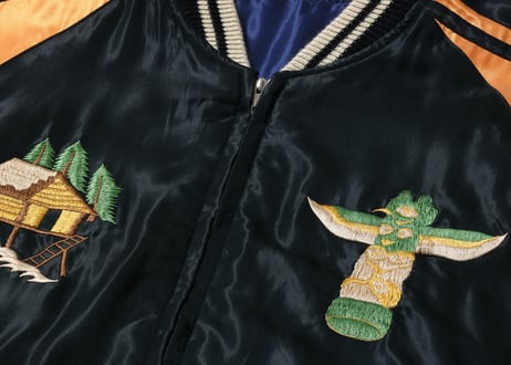 テーラー東洋スカジャン  ACETATE SOUVENIR JACKET“ALASKAN EAGLE” × “DOG SLED”
