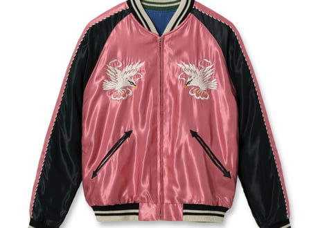 テーラー東洋スカジャン  ACETATE SOUVENIR JACKET“WHITE EAGLE” × “LANDSCAPE”
