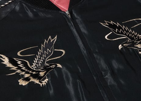 テーラー東洋スカジャン  Acetate Quilted Souvenir Jacket  “BLACK EAGLE” × “LANDSCAPE”