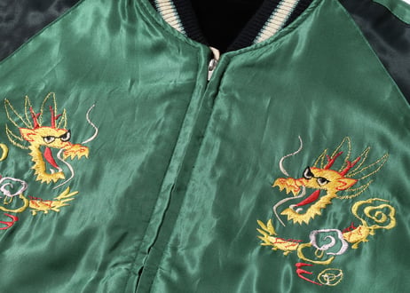初復刻 べっちん テーラー東洋スカジャン 別珍中綿無Velveteen (Two-tone)×Acetate Souvenir Jacket “TIGER HEAD” × “GOLD DRAGON”