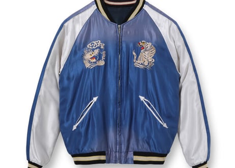 テーラー東洋スカジャン Acetate Souvenir Jacket “BLACK EAGLE” × “WHITE DRAGON” (AGING MODEL)