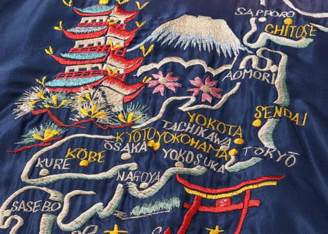 テーラー東洋スカジャン Acetate Souvenir Jacket “EAGLE & DRAGON” × “JAPAN MAP” (AGING MODEL)