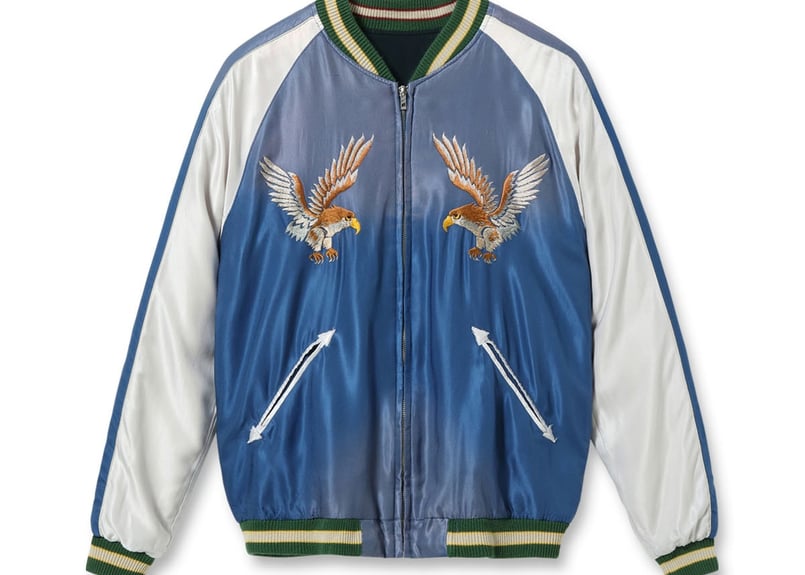 テーラー東洋 Souvenir Jacket スカジャン 虎 × 龍 XXL 青 テーラー東洋 Souvenir Jacket スカジャン 虎 × 龍 XXL 青