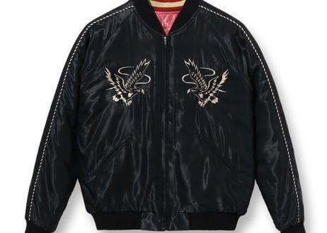 テーラー東洋スカジャン  Acetate Quilted Souvenir Jacket  “BLACK EAGLE” × “LANDSCAPE”