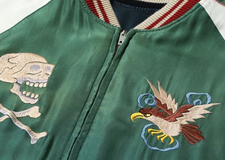 テーラー東洋スカジャン Acetate Souvenir Jacket “TIGER HEAD” × “CHEVY LOVER” (AGING MODEL)