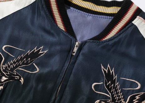 テーラー東洋スカジャン Acetate Souvenir Jacket “BLACK EAGLE” × “WHITE DRAGON” (AGING MODEL)
