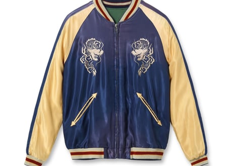 テーラー東洋スカジャン Acetate Souvenir Jacket “TIGER HEAD” × “JAPAN MAP” (AGING MODEL)