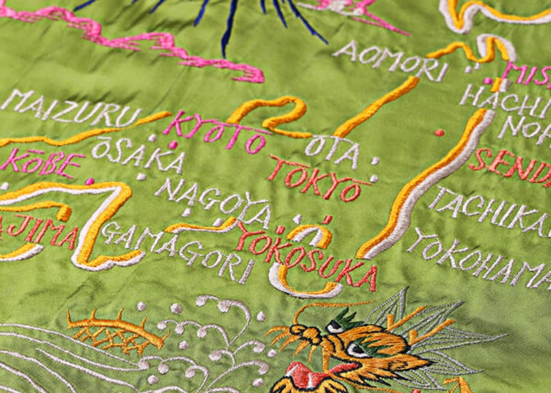 港商スカジャン Early 1950s Style Acetate × Quilt Souv