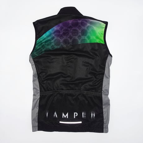 [ Men ] Swaying geometric rainbow ブラック×グラデーションカラー
