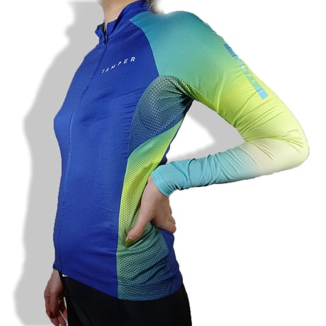 [ Women ] Oblique Light - Geometric Arch - ブルー×ライトブルー×イエロー