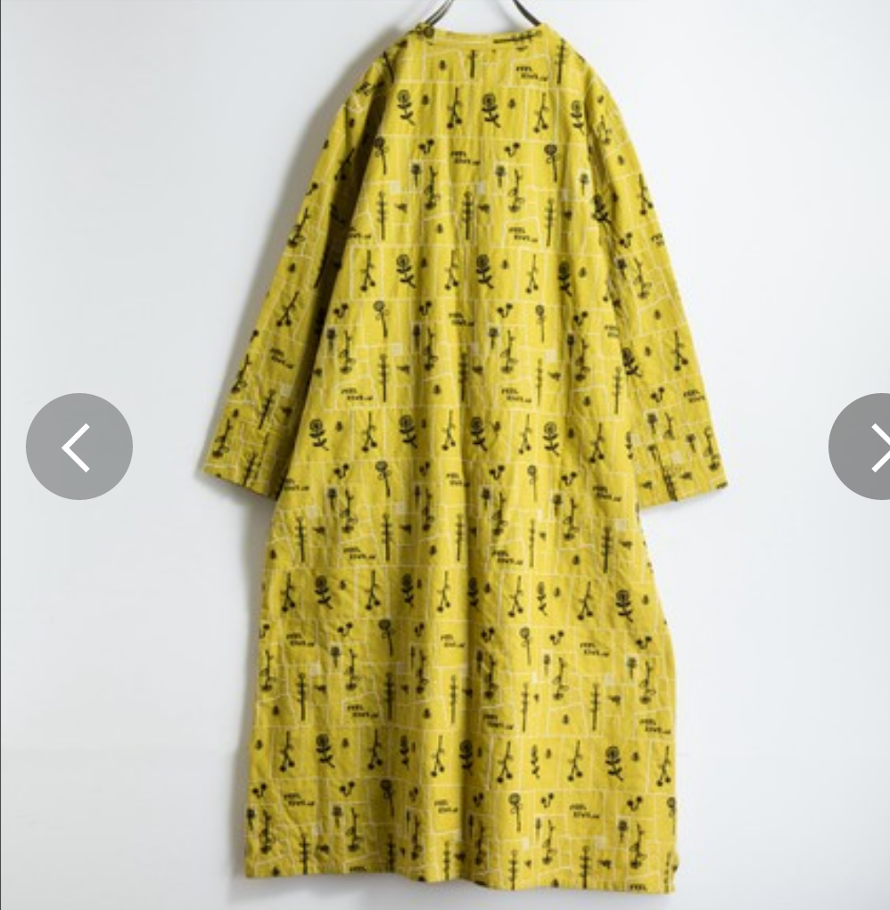 イマゴの不揃い四角とお花柄刺繍シャツワンピース | 小小松