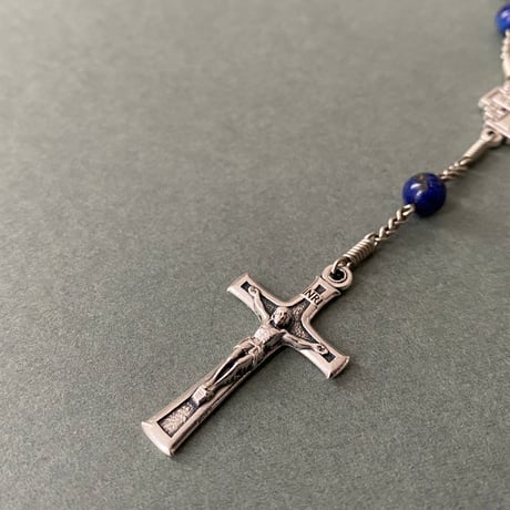 ＊エルサレム十字＊ラピスラズリの1連ロザリオ