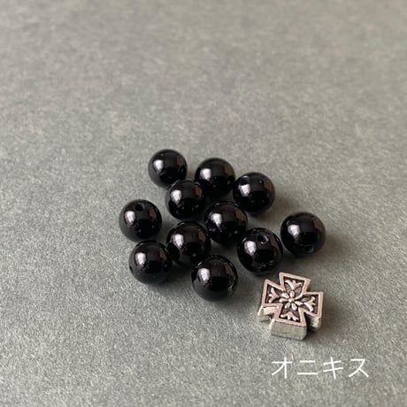 ＊お花模様のクロス＊ロザリオブレスレット（天然石8種類）