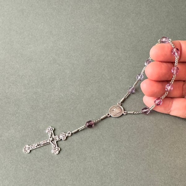 カトリックロザリオ手編みカーネリアン長崎編み