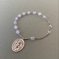 ＊展示＊お告げのメダイ＊パープルカルセドニーのロザリオブレスレット