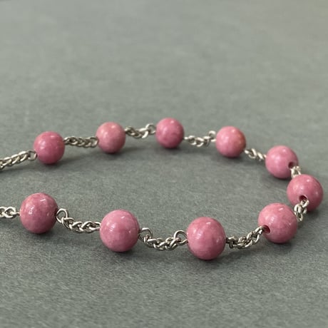 ＊薔薇とルルドのメダイ＊ロードナイト（薔薇輝石）の1連ロザリオ