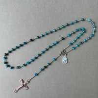 ＊聖霊との不思議のメダイ＊ブルーアパタイトの5連ロザリオ