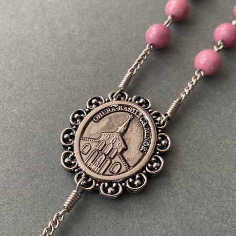 ＊展示＊大浦天主堂＊信徒発見の聖母＊ロードナイト（薔薇輝石）の5連ロザリオ