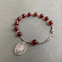 ＊展示＊大天使ガブリエル＊グロシュラーガーネットのロザリオブレスレット