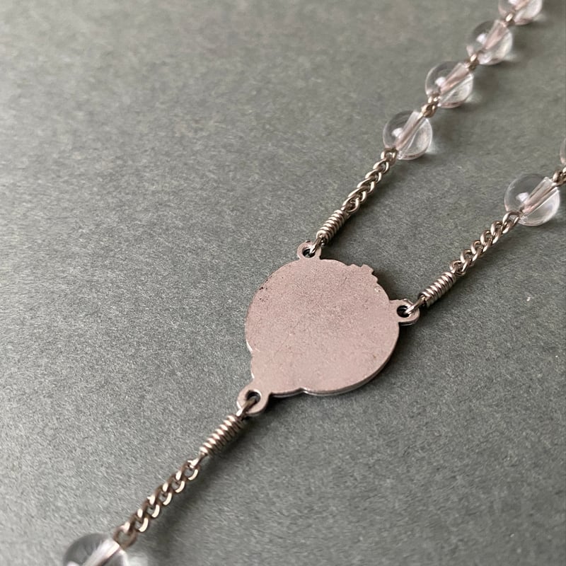 不思議のメダイと天使＊天然水晶のロザリオ | 長崎編みロザリオ HANA