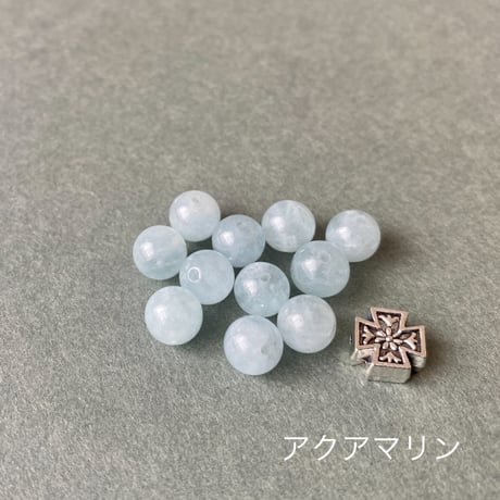 ＊お花模様のクロス＊ロザリオブレスレット（天然石8種類）