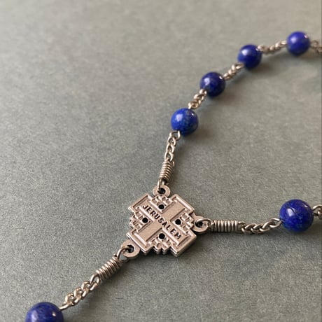 ＊エルサレム十字＊ラピスラズリの1連ロザリオ