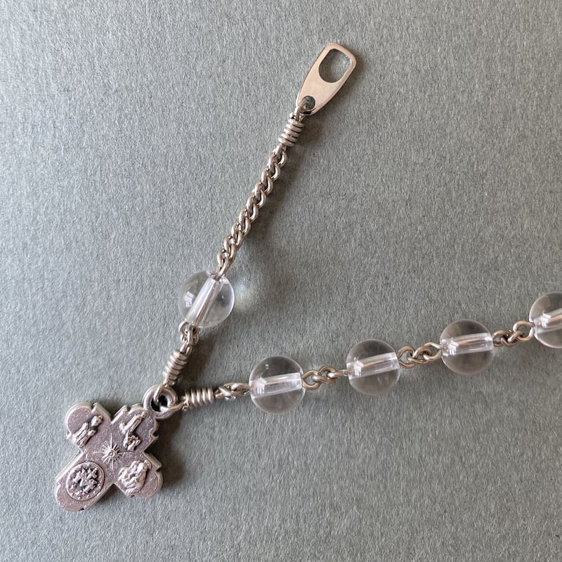 メダイ全6種類＊天然水晶のロザリオブレスレット | 長崎編みロザリオ