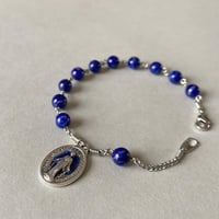 ＊ラピスラズリのロザリオブレスレット（メダイ4種類）