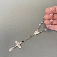 ＊フランス製ヴィンテージのメダイ＊天然水晶の1連ロザリオ