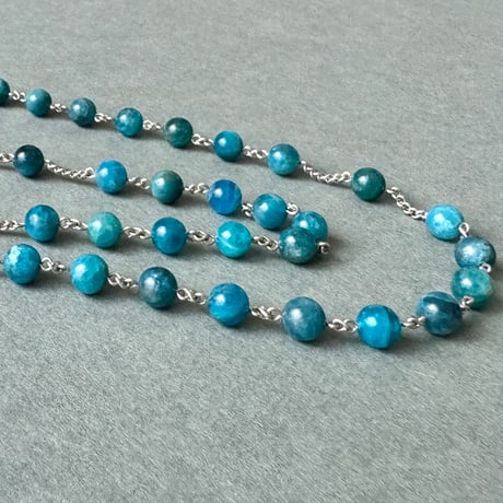 ＊聖霊との不思議のメダイ＊ブルーアパタイトの5連ロザリオ