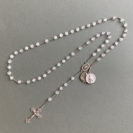 ＊展示＊聖エリザベトと悲しみの聖母＊ロイヤルブルームーンストーンの5連ロザリオ