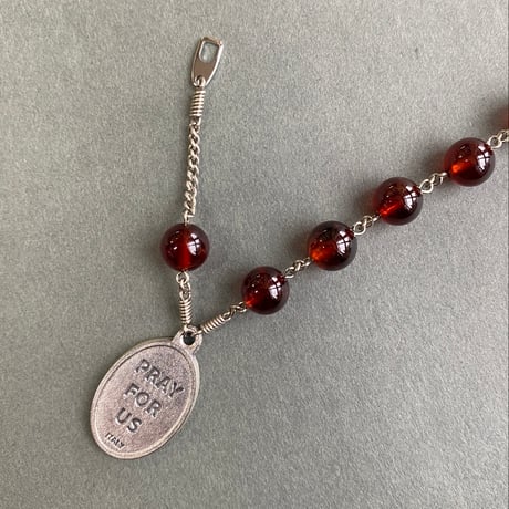 ＊展示＊大天使ガブリエル＊グロシュラーガーネットのロザリオブレスレット