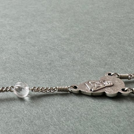 ＊聖母子のメダイ＊ゴールデンタイガーアイとツイストカット水晶の5連ロザリオ