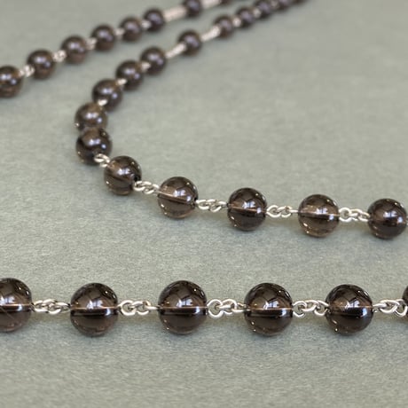 ＊聖ベネディクト＊スモーキークォーツの5連ロザリオ