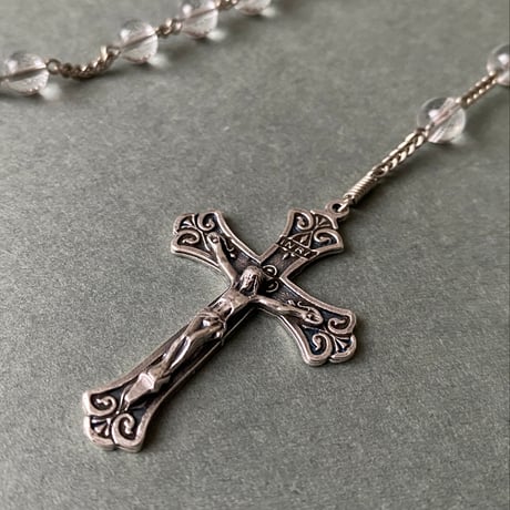 ＊不思議のメダイと天使＊天然水晶の5連ロザリオ