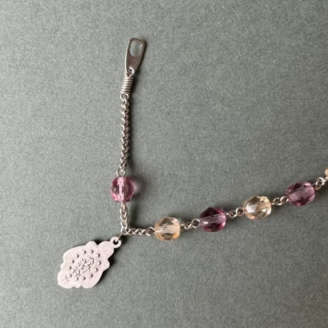 ＊不思議のメダイ2種類＊チェコガラスのロザリオブレスレット（アンティークローズ×ライトトパーズラスター）