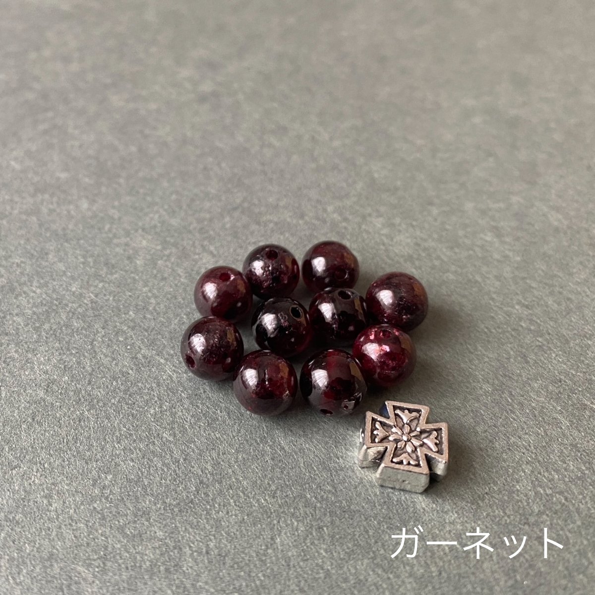お花模様のクロス＊ロザリオブレスレット（天然石8種類より） | 長崎