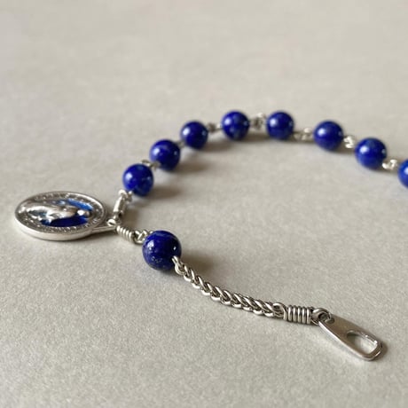 ＊ラピスラズリのロザリオブレスレット（メダイ4種類）
